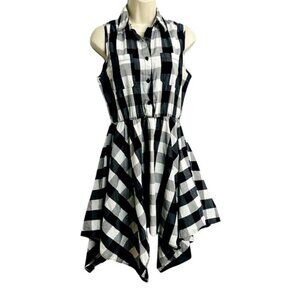 Liberty Love Y2K Women Preppy Checkered Plaid Asymmetrical Sleeveless Dress M